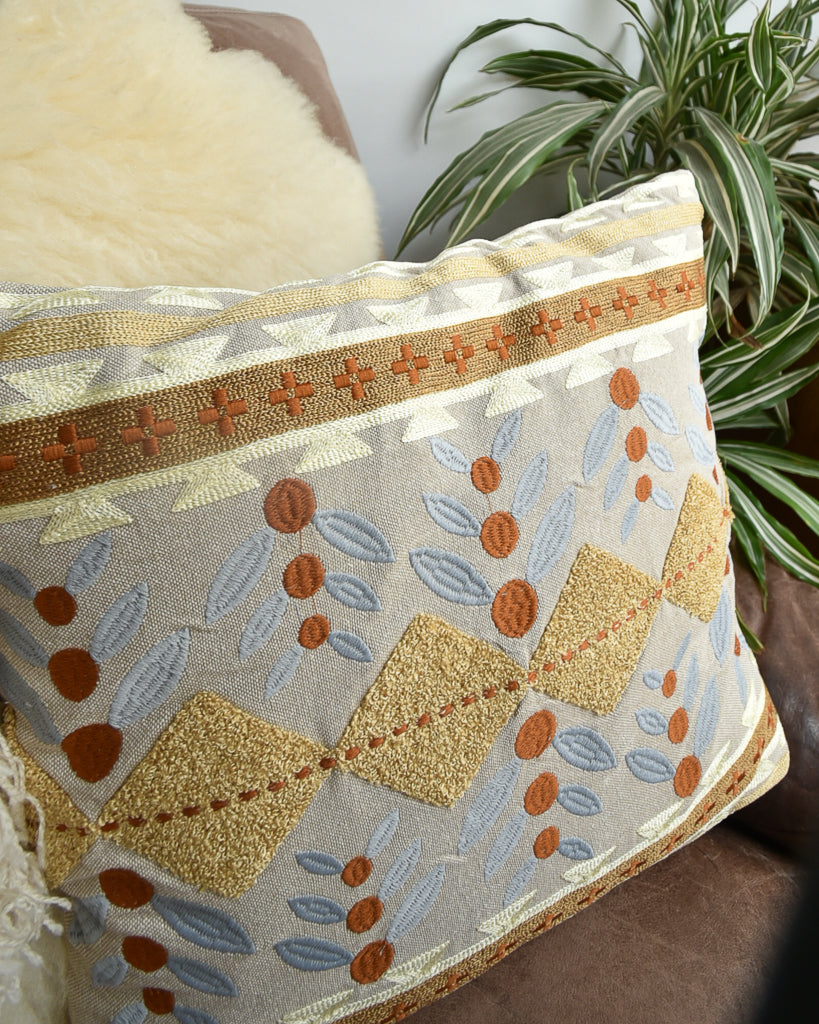 Vintage Indian / Jaipur Style Cushion (17"x17" Square)