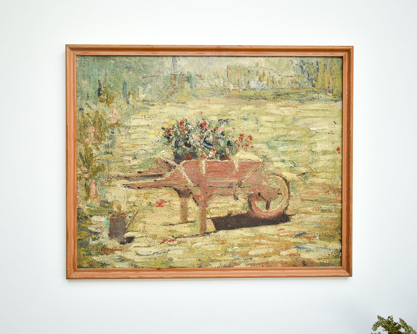 Mid Century Framed Impressionist Style Oil Painting