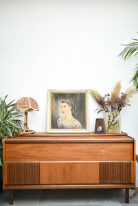Mid Century Framed Oil Painting Portrait