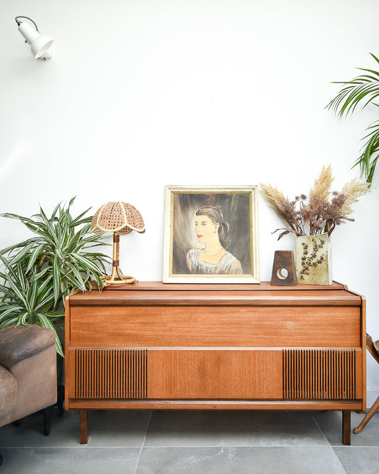 Mid Century Framed Oil Painting Portrait