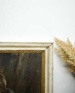 Mid Century Framed Oil Painting Portrait