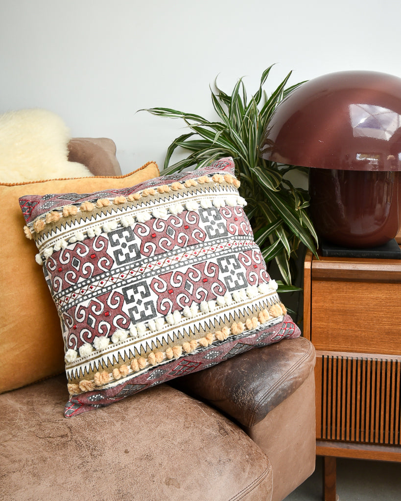 Vintage Moroccan / Turkish Style Cushion (17"x17" Square)