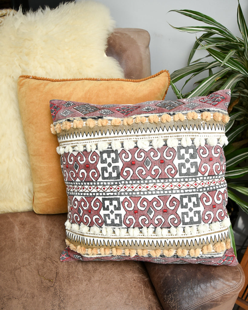 Vintage Moroccan Style Cushion (17"x17" Square)