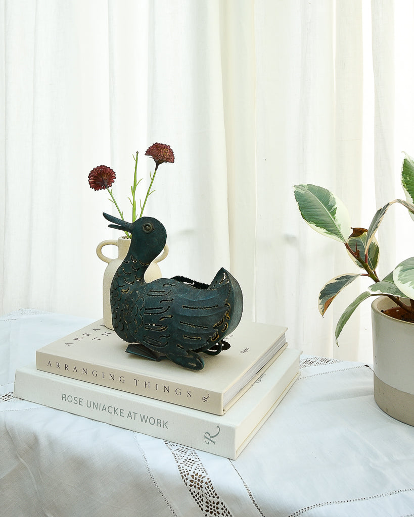 Vintage Duck Metal Rustic Tea Light Holder