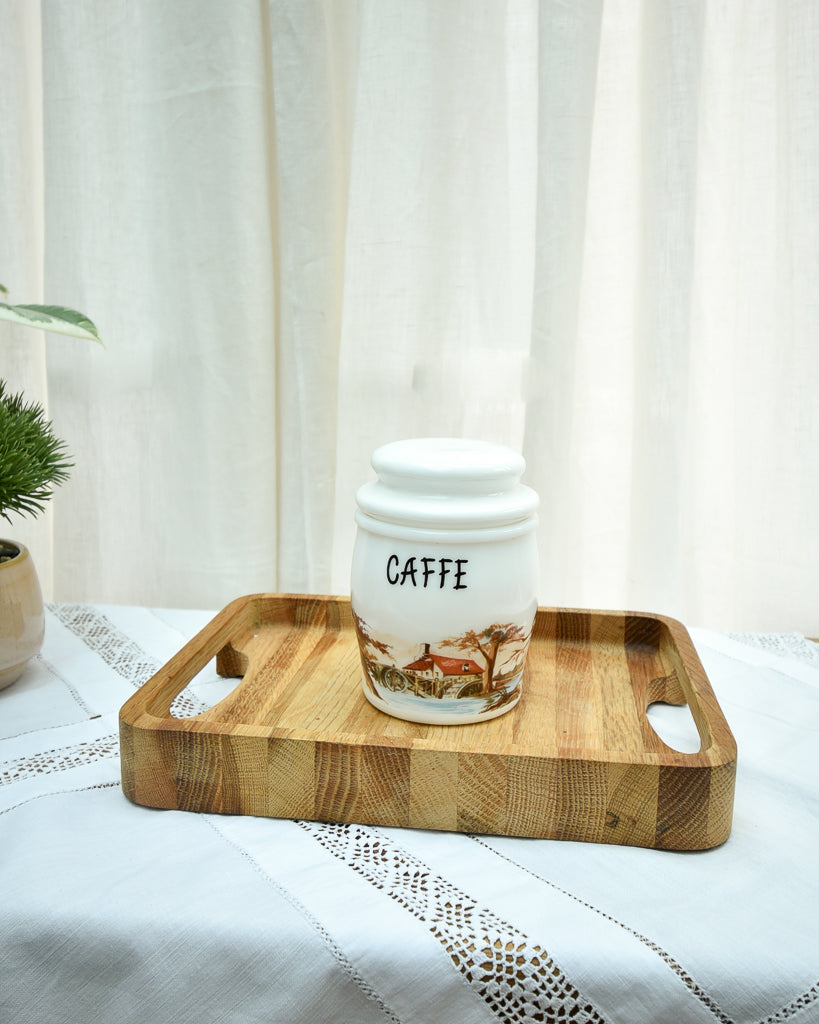 Mid Century 1950s Milk Glass Canister Set