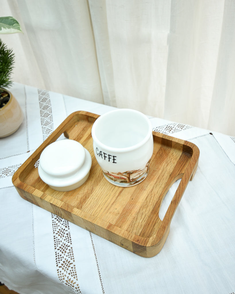 Mid Century 1950s Milk Glass Canister Set
