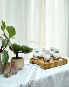 Mid Century 1950s Milk Glass Herb Jar Set
