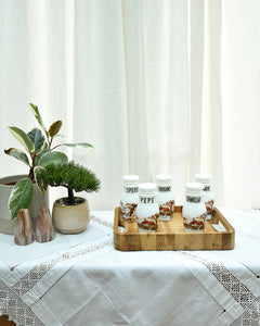 Mid Century 1950s Milk Glass Herb Jar Set