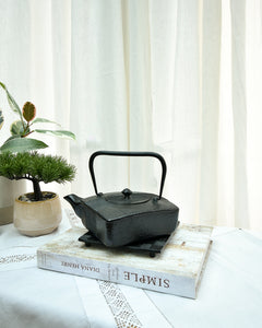 Japanese Square Cast Iron Teapot Bonjour Odori Collection With Trivet