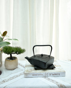 Japanese Square Cast Iron Teapot Bonjour Odori Collection With Trivet