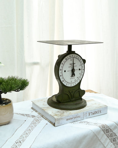 Mid Century Green Painted Metal Postal Weighing Scales