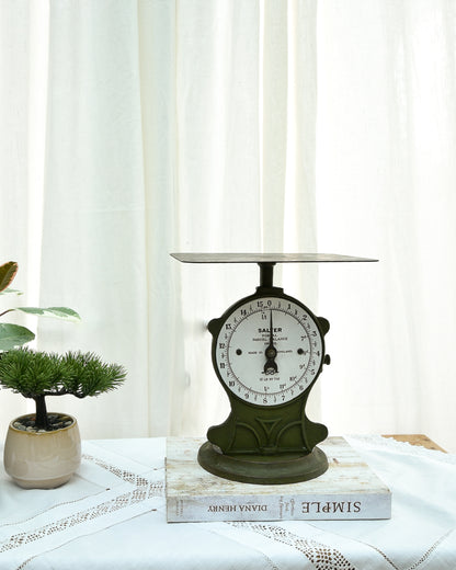 Mid Century Green Painted Metal Postal Weighing Scales