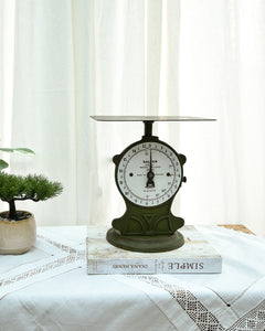 Mid Century Green Painted Metal Postal Weighing Scales
