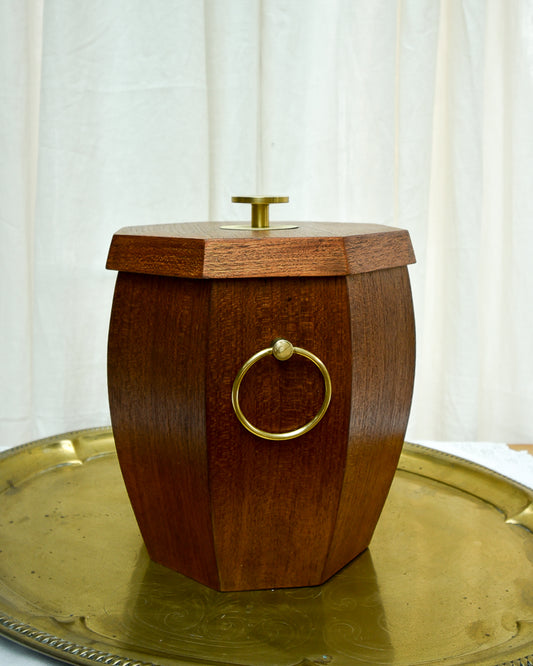 Mid Century Danish Teak & Brass Ice Bucket and Tongs