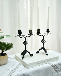 Mid Century Spanish Revival Cast Iron Candlesticks / Candle Holder