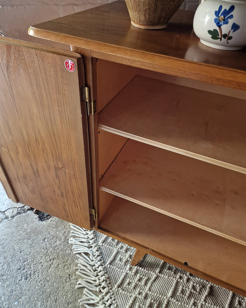 Mid Century Large Teak & Maple Sideboard / Cocktail Cabinet