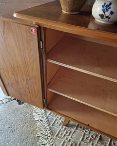 Mid Century Large Teak & Maple Sideboard / Cocktail Cabinet