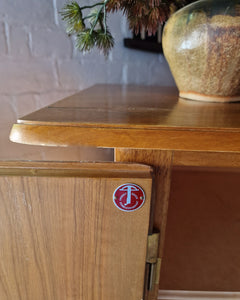 Mid Century Large Teak & Maple Sideboard / Cocktail Cabinet