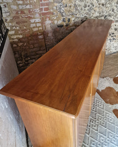 Mid Century Large Teak & Maple Sideboard / Cocktail Cabinet
