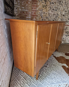 Mid Century Large Teak & Maple Sideboard / Cocktail Cabinet