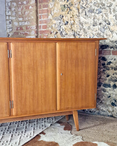 Mid Century Large Teak & Maple Sideboard / Cocktail Cabinet