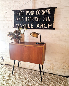 Mid Century Small Cocktail Cabinet / Sideboard Drop Down Door
