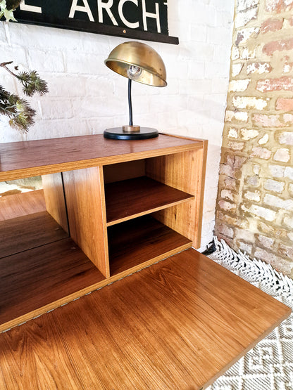 Mid Century Small Cocktail Cabinet / Sideboard Drop Down Door