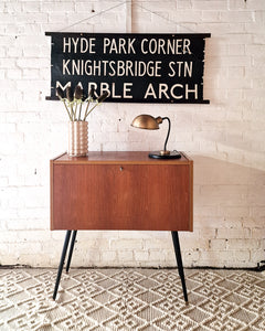 Mid Century Small Cocktail Cabinet / Sideboard Drop Down Door