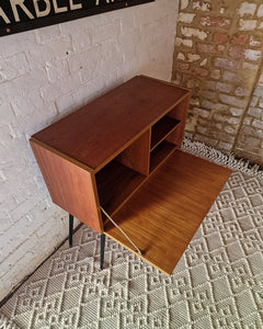 Mid Century Small Cocktail Cabinet / Sideboard Drop Down Door