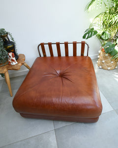 Mid Century Italian Leather Modular Lounge Sofa Chair
