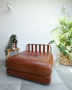 Mid Century Italian Leather Modular Lounge Sofa Chair