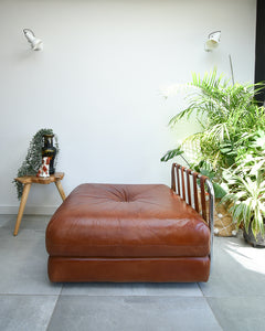 Mid Century Italian Leather Modular Lounge Sofa Chair