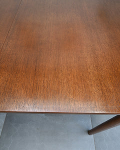 Mid Century Teak Extending Ten-Seater Dining Table and Six Chairs
