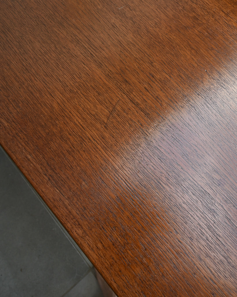 Mid Century Teak Extending Ten-Seater Dining Table and Six Chairs