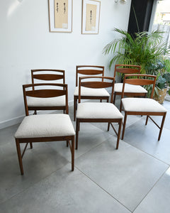 Mid Century Teak Extending Ten-Seater Dining Table and Six Chairs