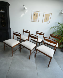 Mid Century Teak Extending Ten-Seater Dining Table and Six Chairs