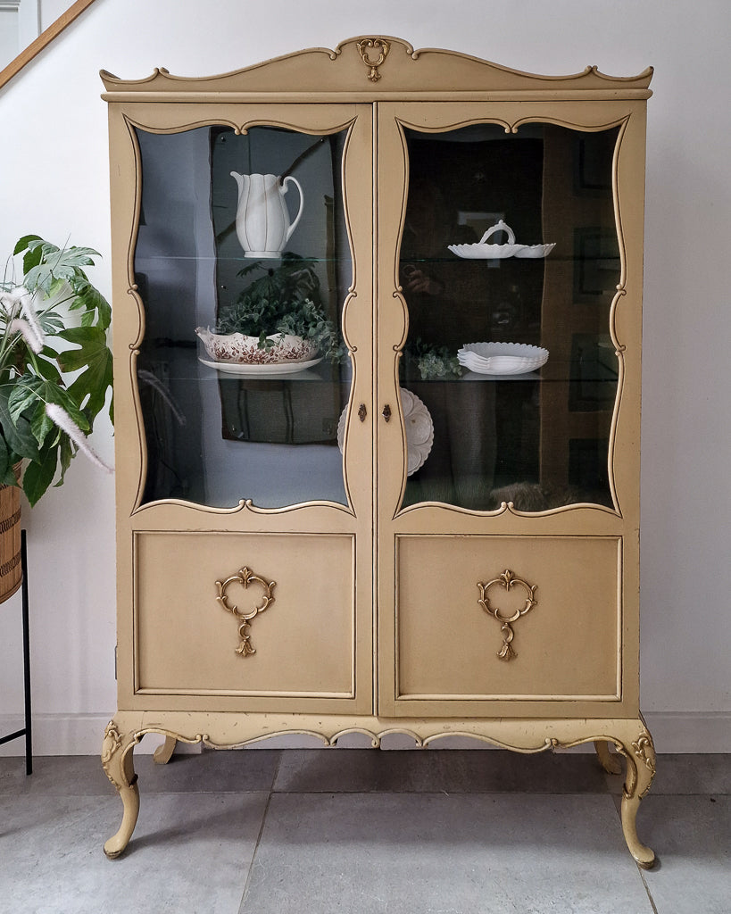 Vintage French Provincial Cabinet Bookcase Gustavian Style