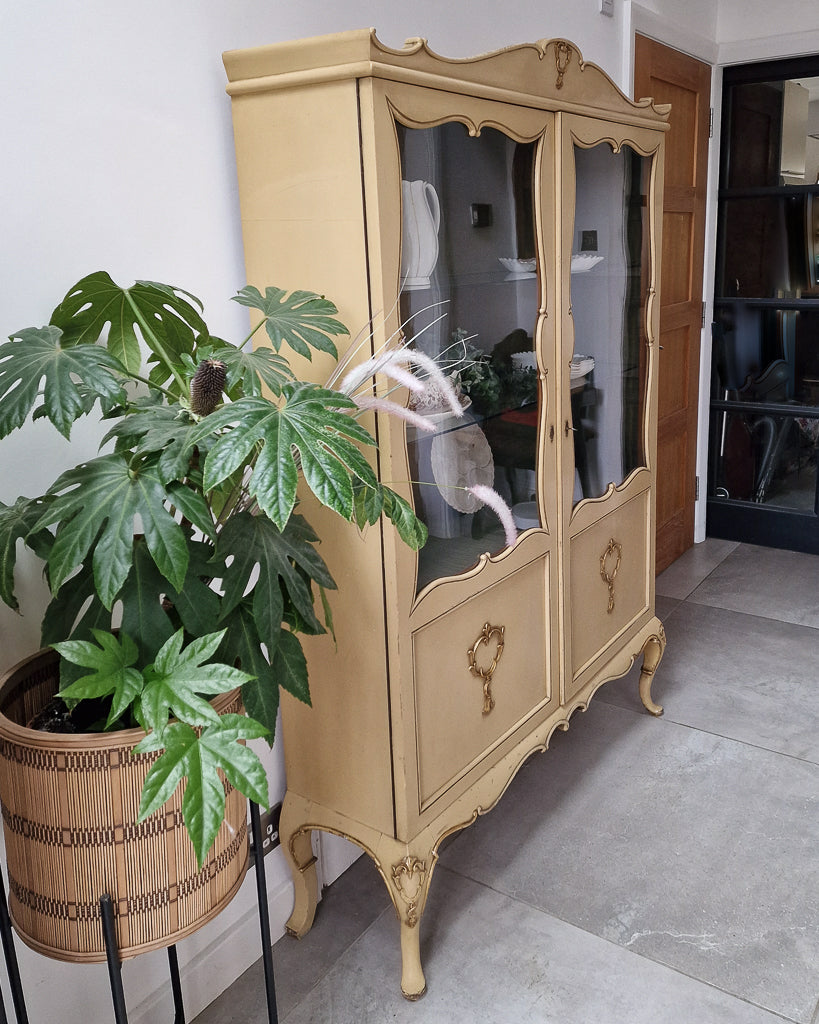 Vintage French Provincial Cabinet Bookcase Gustavian Style