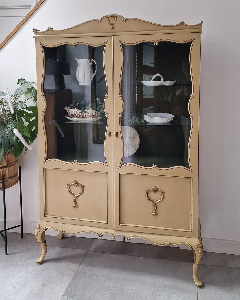 Vintage French Provincial Cabinet Bookcase Gustavian Style