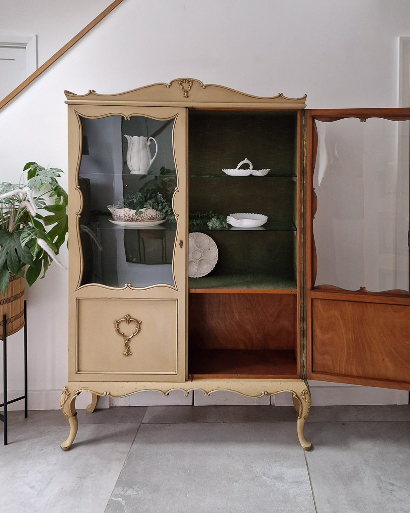 Vintage French Provincial Cabinet Bookcase Gustavian Style