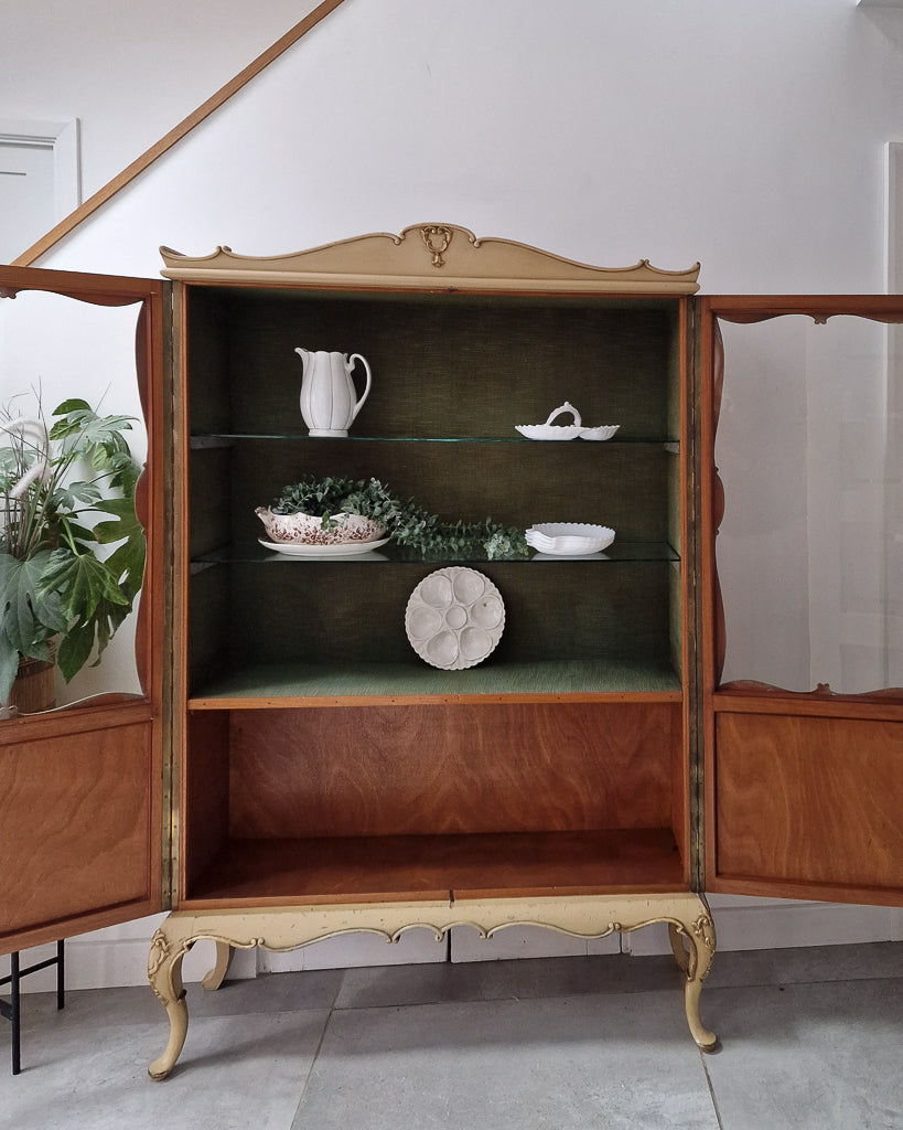 Vintage French Provincial Cabinet Bookcase Gustavian Style