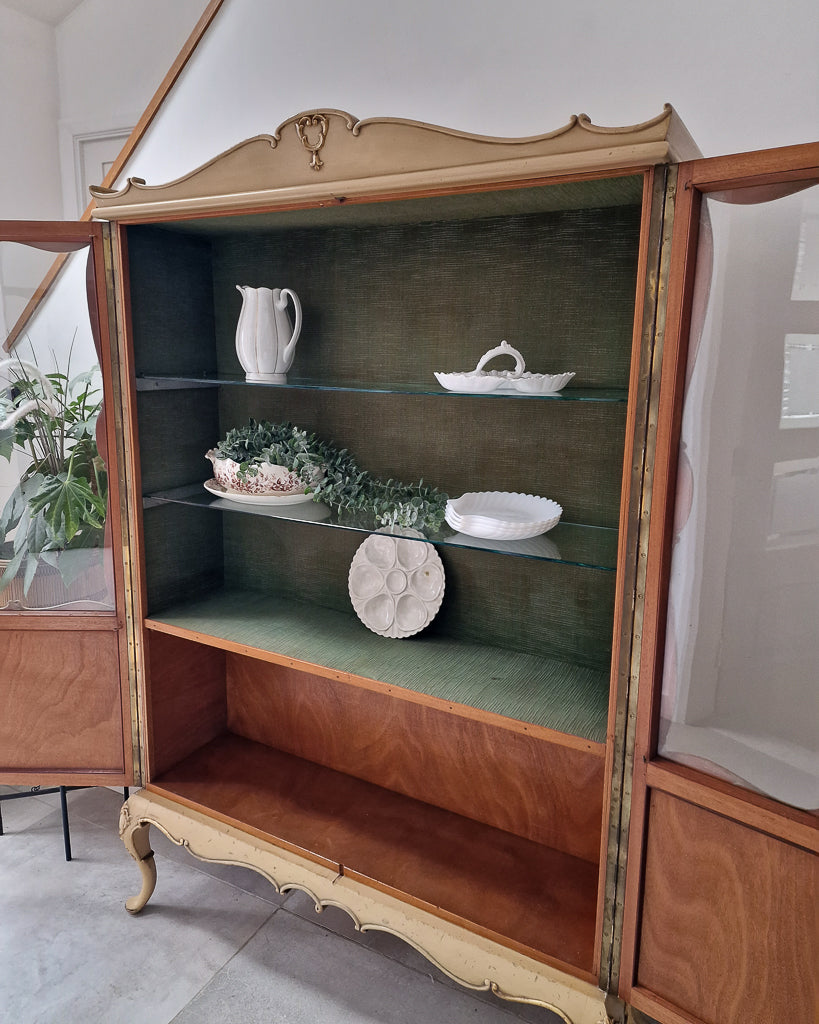 Vintage French Provincial Cabinet Bookcase Gustavian Style