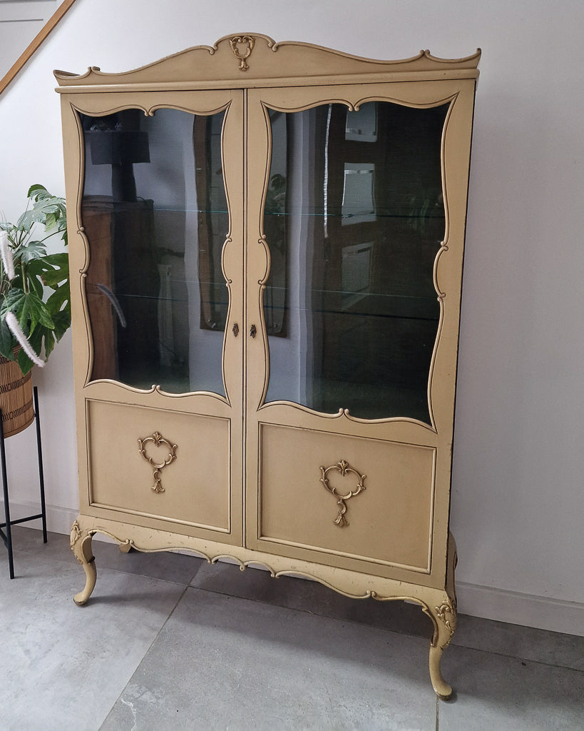 Vintage French Provincial Cabinet Bookcase Gustavian Style