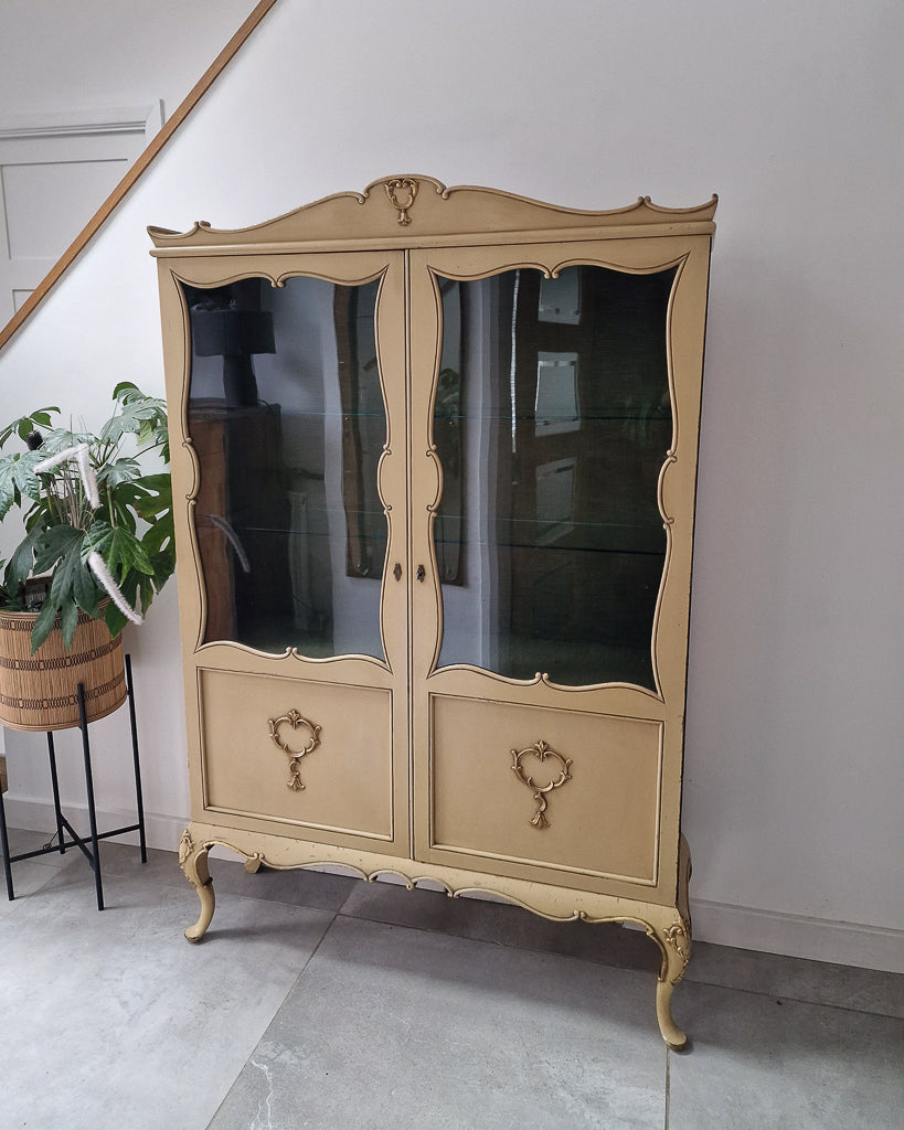 Vintage French Provincial Cabinet Bookcase Gustavian Style