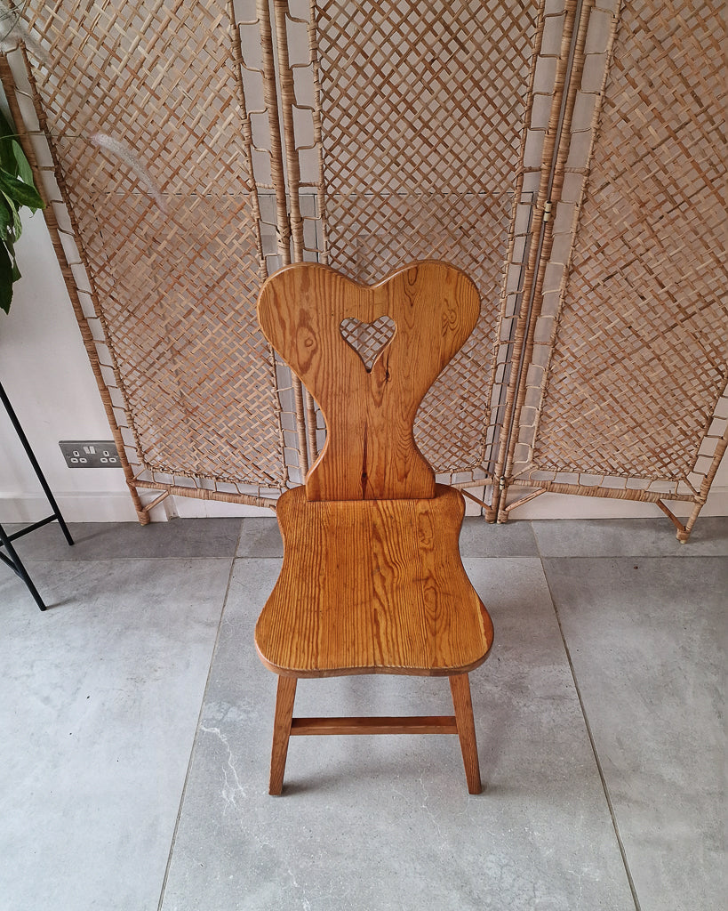 Mid Century Brutalist Pine Extending Dining Table and Four Chairs