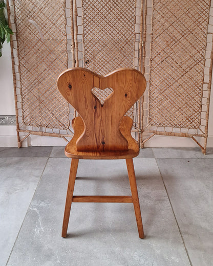 Mid Century Brutalist Pine Extending Dining Table and Four Chairs