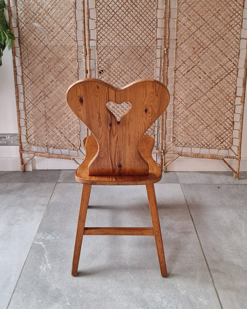 Mid Century Brutalist Pine Extending Dining Table and Four Chairs