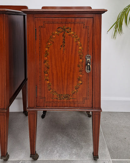 Vintage Edwardian Mahogany Bedside Tables / Cabinets