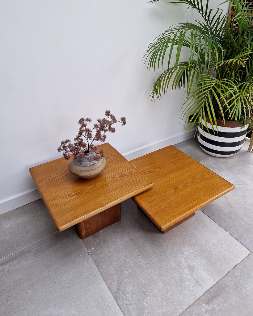 Mid Century Danish Plinth Coffee Table Set (x2)