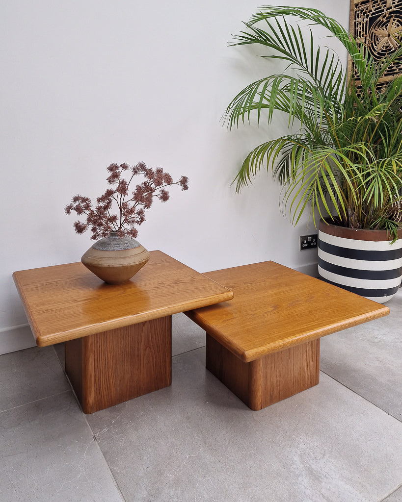 Mid Century Danish Plinth Coffee Table Set (x2)